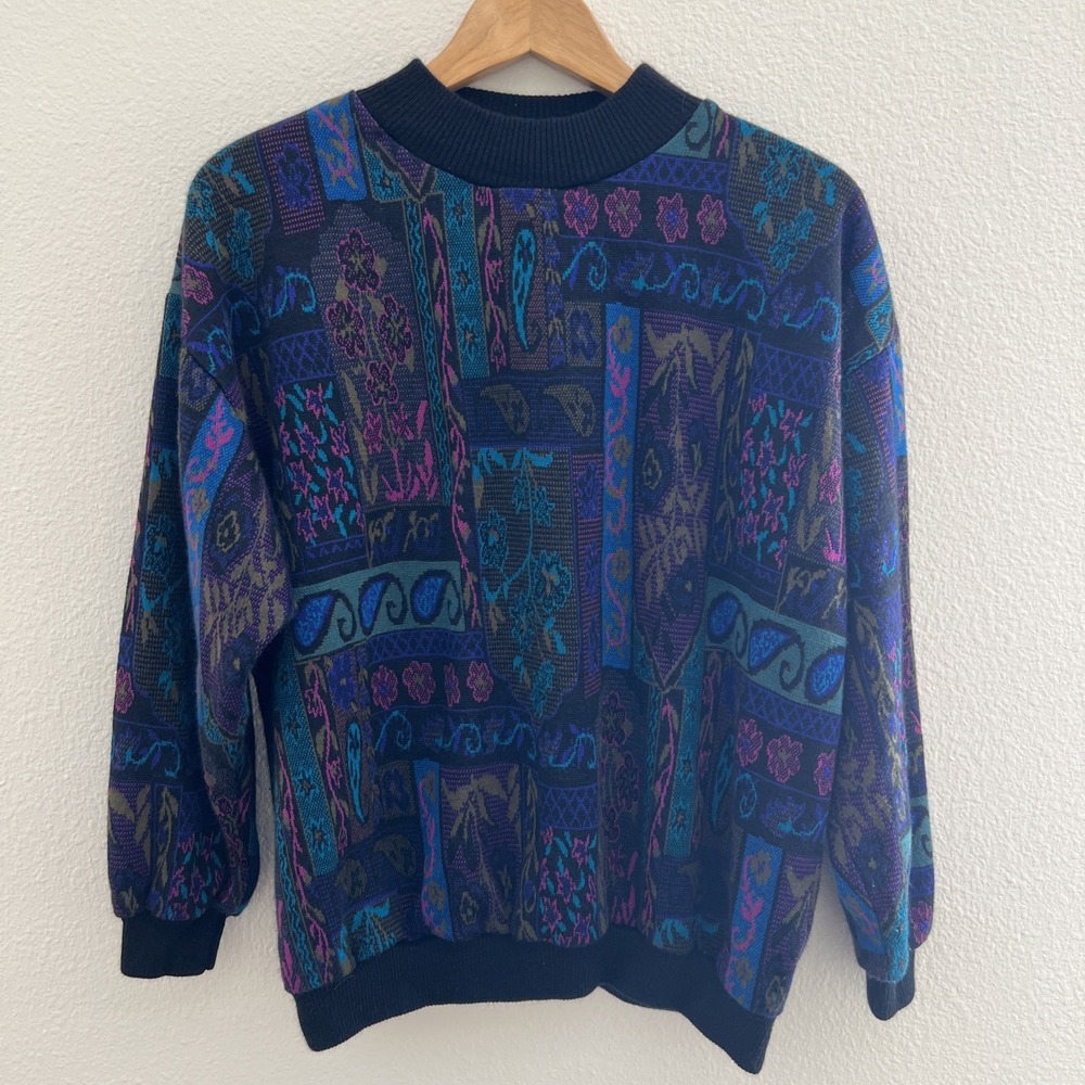 Vintage Barry Ashley 90's Floral Pattern Sweater 16W